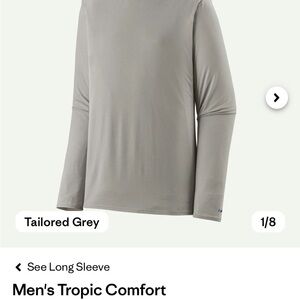 Men's Patagonia Tropic Comfort Long Sleeve Shirt - Gray